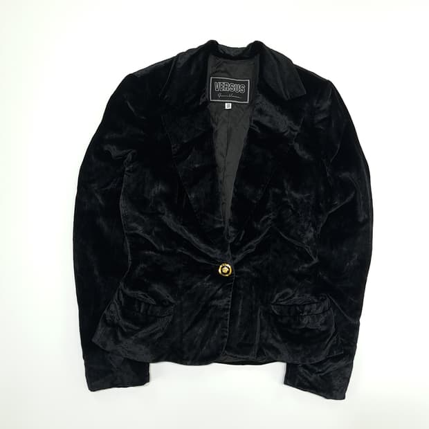 CN779 S 베르사체 VERSUS 블랙 벨벳 메두사 블레이저 자켓