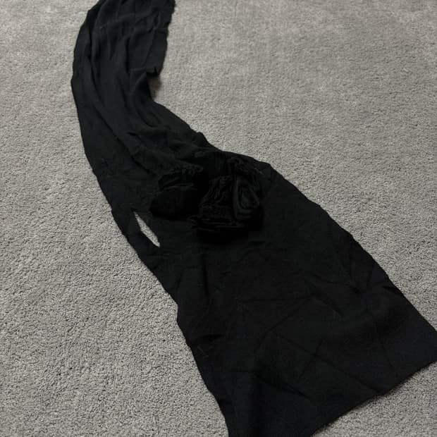 Vintage v-kei punk mood black rose scarf