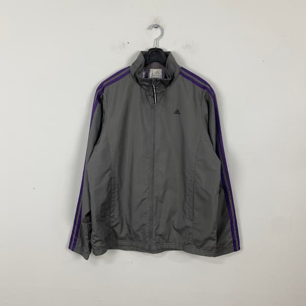 아디다스 차콜퍼플 클리마웜 바람막이 자켓 M <672>
