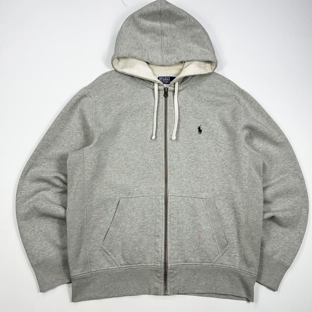 폴로 랄프로렌 클래식 헤비코튼 써멀 후드집업 그레이 XL