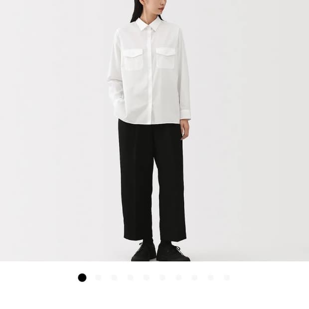 무인양품 라보 포플린 레귤러 칼라 셔츠