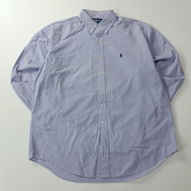 CK624 XL 폴로 90s 라벤더 퍼플 핀스트라이프 셔츠 남방