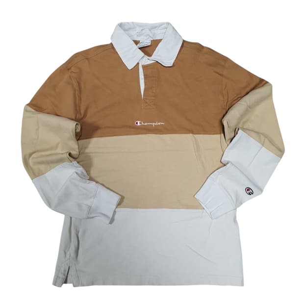 ✨ (바배) 챔피온 센터로고 배색 럭비 롱슬리브