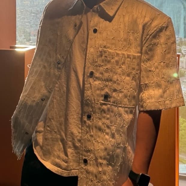 Amiri 아미리 메탈로고 코튼 반팔 셔츠 자켓 XL