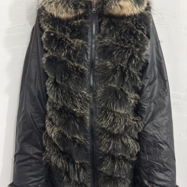 kasamino fox fur detail reversible hood 