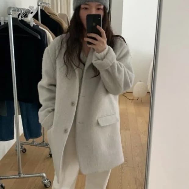 레터 Teddy coat  테디 코트 (라이트 그레이)