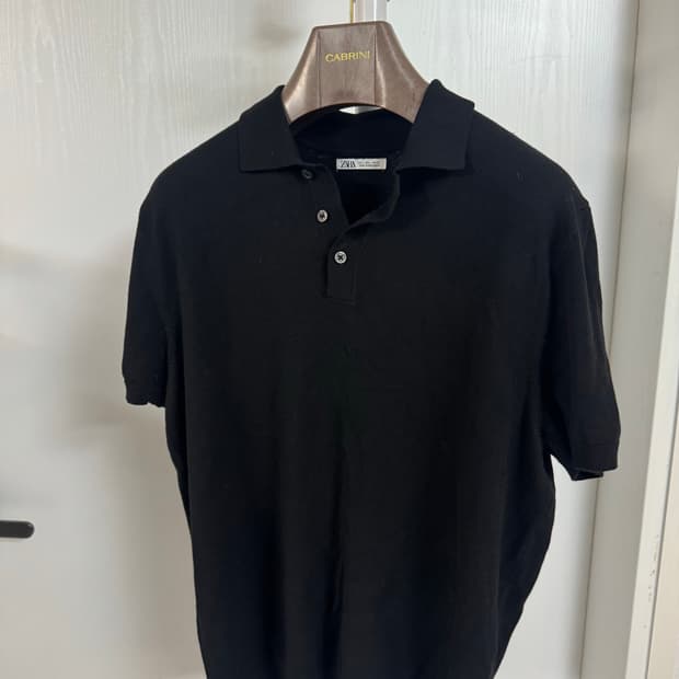 자라 니트 카라 반팔