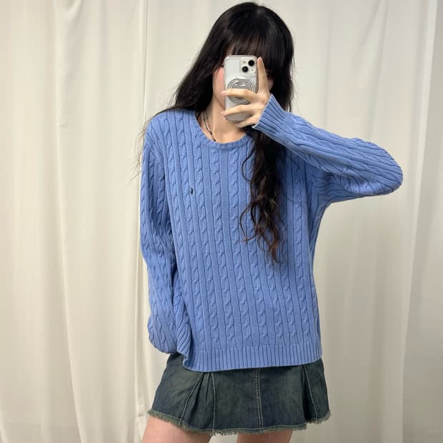 Polo light purple cable knit 