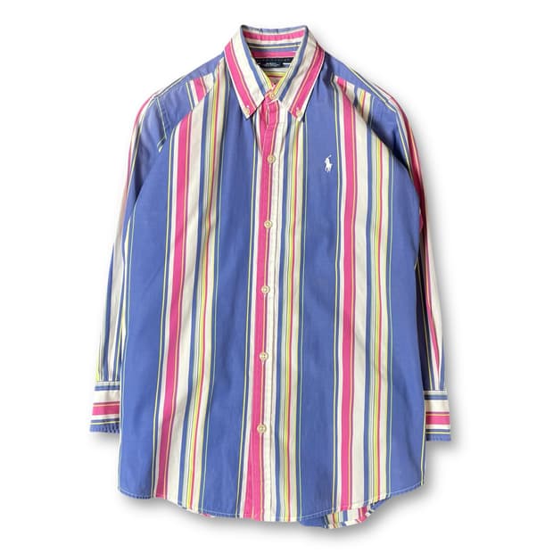 폴로랄프로렌 화이트포니 블루 핑크 스트라이프 긴팔 셔츠 슬림핏 6