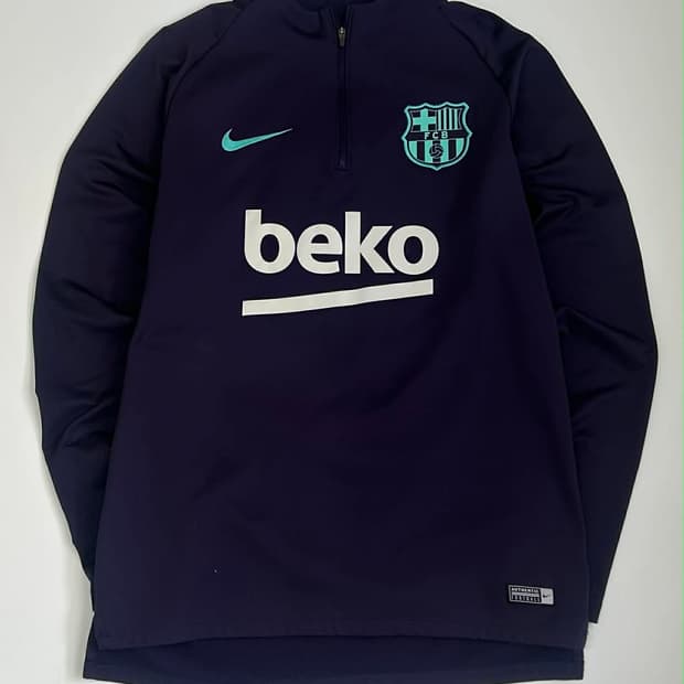 [M] 나이키 FC 바르셀로나 드라이핏 beko 반집업 져지 긴팔 슬리브