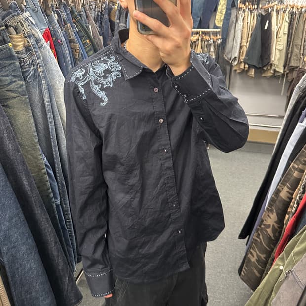 XL) 빈티지 프린팅 웨스턴 셔츠