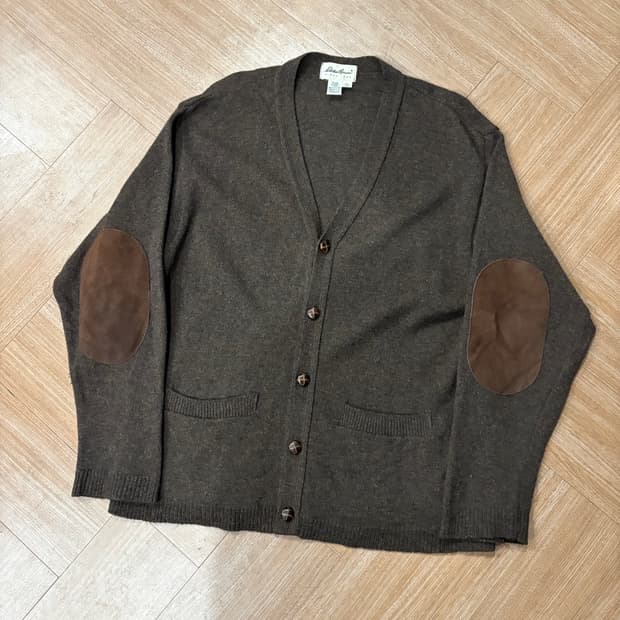 에디바우어 엘보패치 울 카디건