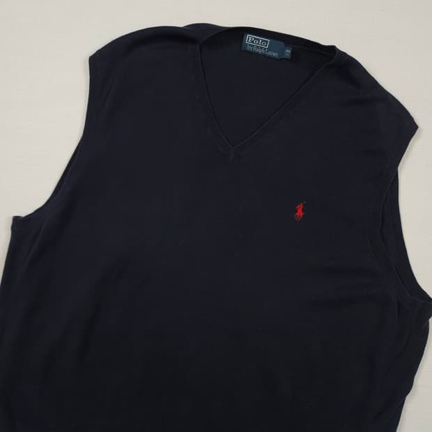 2XL(110) 폴로랄프로렌 브이넥 베스트 네이비