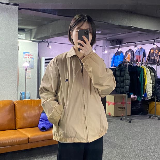 버버리 베이지 클래식 블루종 자켓 B3763