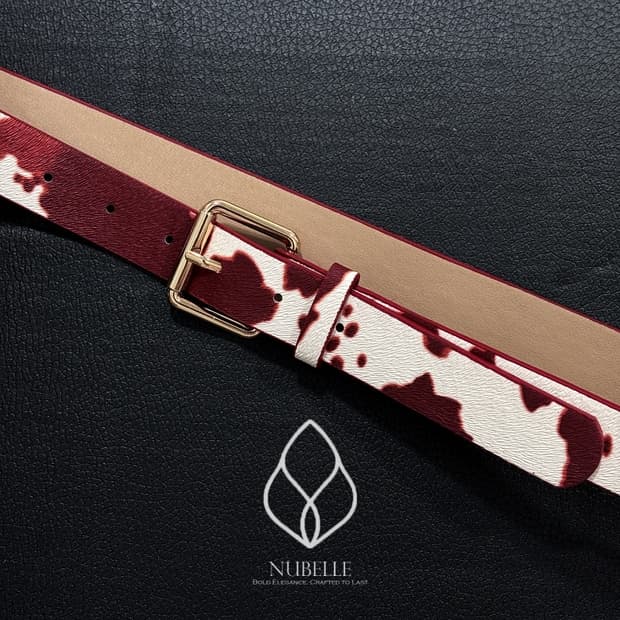 🌗 Cow embossed belt / 카우 호피 버클 벨트