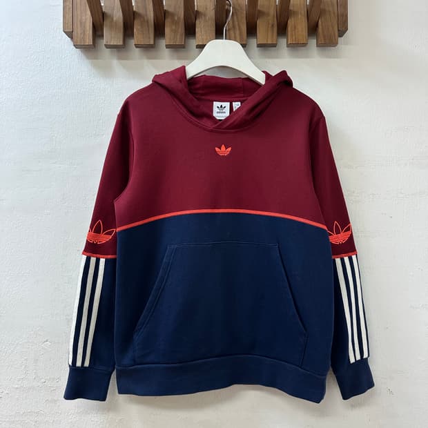 아디다스 Adidas 오리지널스 투톤 트레포일 로고 후드티