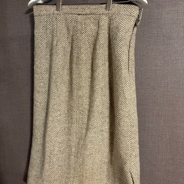 헤링본 모직 스커트 Japan