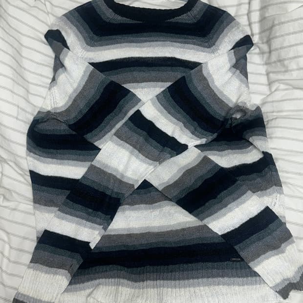 [DISEL] 디젤 빈티지 Y2K 스트라이프 슬림핏 메쉬 니트