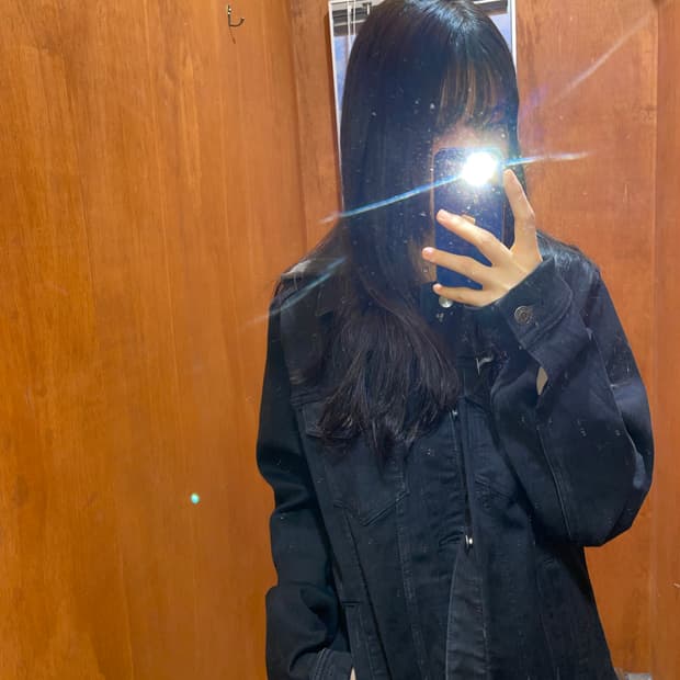 (L) Hollister 빈티지 블랙 데님 후드 자켓