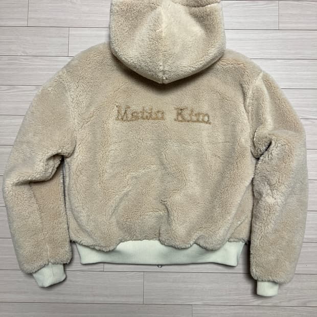 Matin Kim 로고 포인트 플리스 후디 집업 점퍼 베이지 / XL
