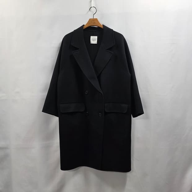 0728 STUDIO TOMBOY 울 블렌드 블랙 롱코트 (80-90-1