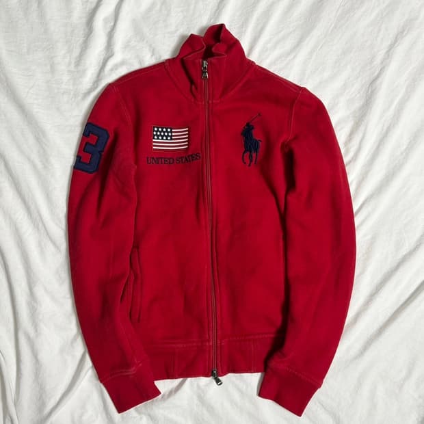 폴로 빅포니 브리튼 레드 코튼집업