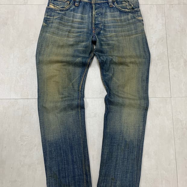 디젤 옐로우 워싱 데님 팬츠 #100