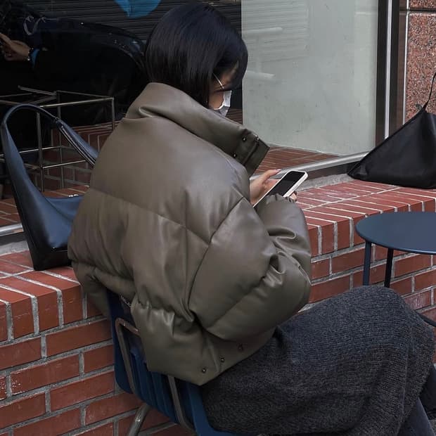 트리밍버드 패딩_ 브라운