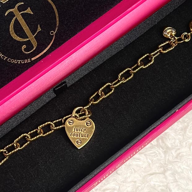 Y2k Juicy couture 쥬시꾸뛰르 하트 자물쇠 체인 브레이슬릿