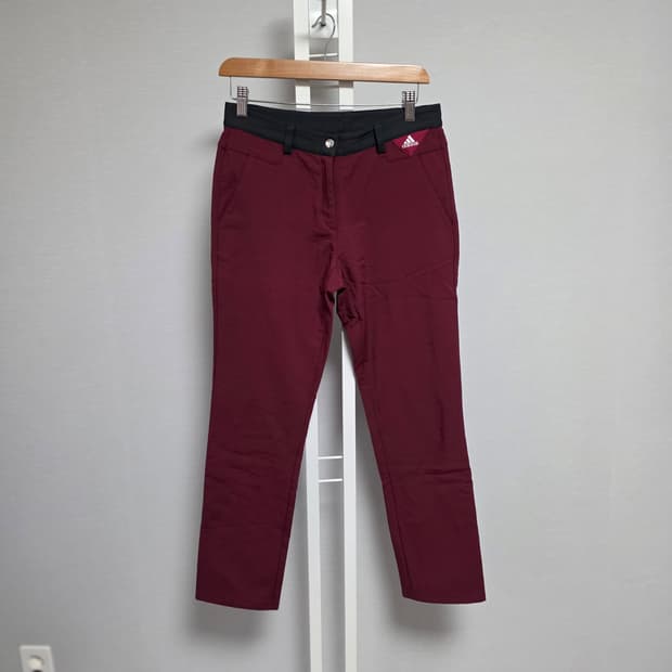 아디다스 버건디 여성 골프 바지