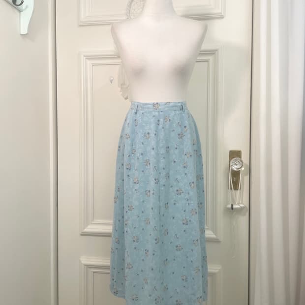 sky blue flower pattern chiffon summer s