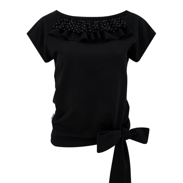 체메씨 FRILL TIE TEE (BLACK)