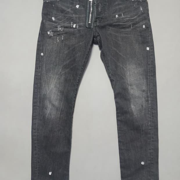 새상품 [50] 디스퀘어드2 앞지퍼 슬림 블랙진 청바지 34 35