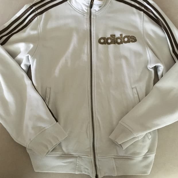 아디다스 화이트 브라운 초코 져지 저지 트렉탑 집업 자켓 빈티지