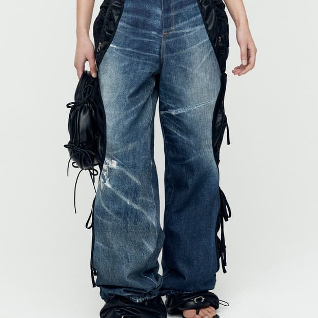 ADSB Denim Trompe L'oeil Layered pants