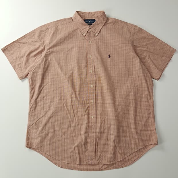 CK807 2XL 폴로 90s 홍콩판 스몰타탄체크 반팔 셔츠 남방
