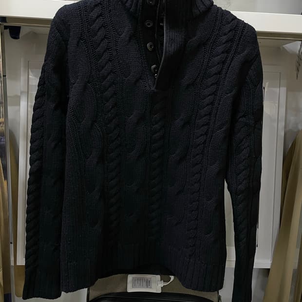 폴로랄프로렌/블랙 헤비울 니트티(100)