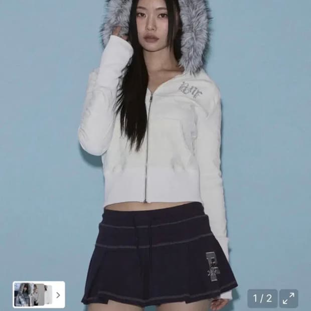 플리즈노팔로우 마리퍼 후드집업 화이트