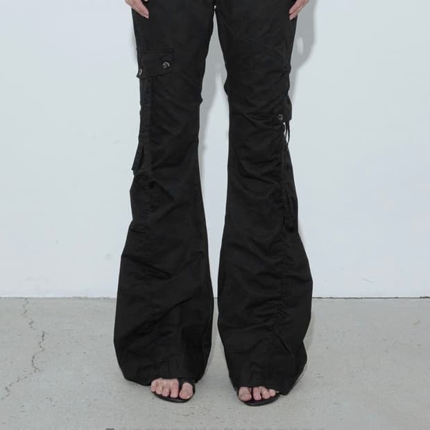 Bohemseo washed shirring cargo pants