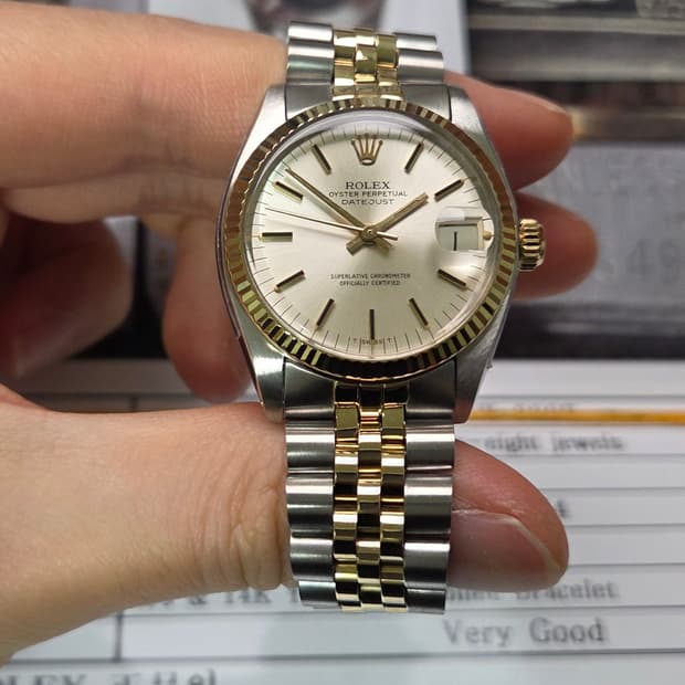 레어] 롤렉스 데이저스트 6827 14K콤비 레일로드 쥬빌리줄 (감정서 