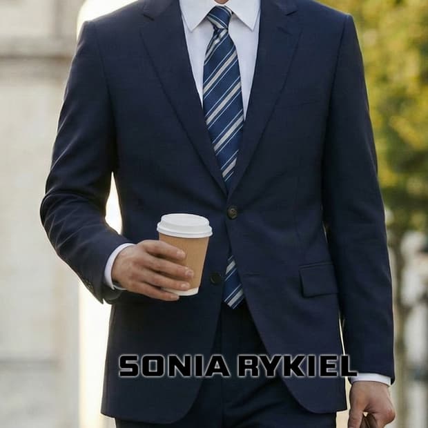 소니아 리키엘 네이비 스트라이프 넥타이 9.6cm A+등급 A19511
