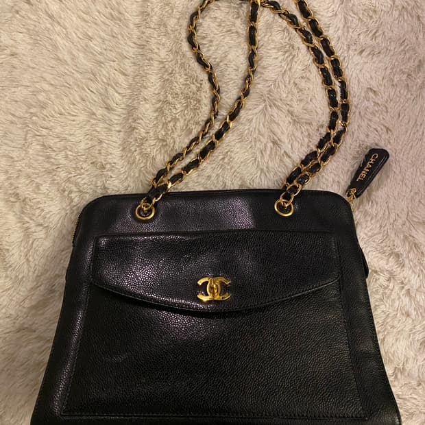 빈티지 케비어 롱체인 플랩 백