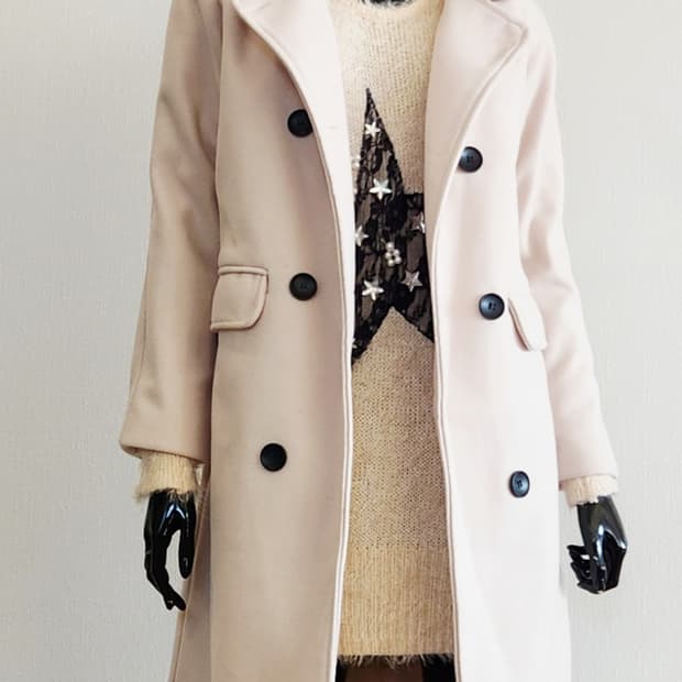 아이보리 롱코트 