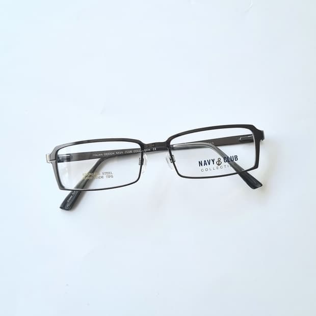 데드스탁 이탈리안 무드의 빈티지 실버 스퀘어 안경테