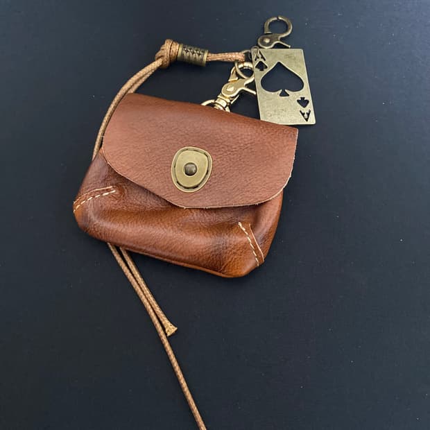 빈티지 가죽 파우치 키링