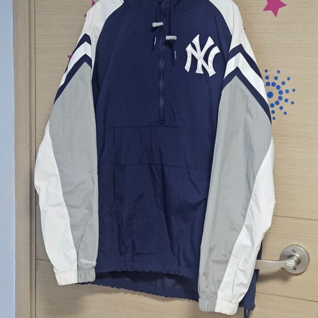 ​[희귀매물] 미첼앤네스 뉴욕양키스 쿠퍼스타운 아노락(실착 2회/풀자수)