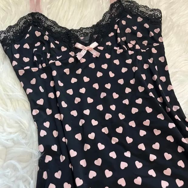 빈티지 하트 슬립 원피스 갸루