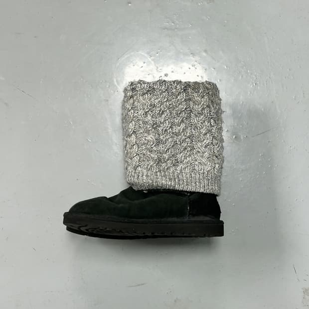 어그 블랙 니트 부츠 