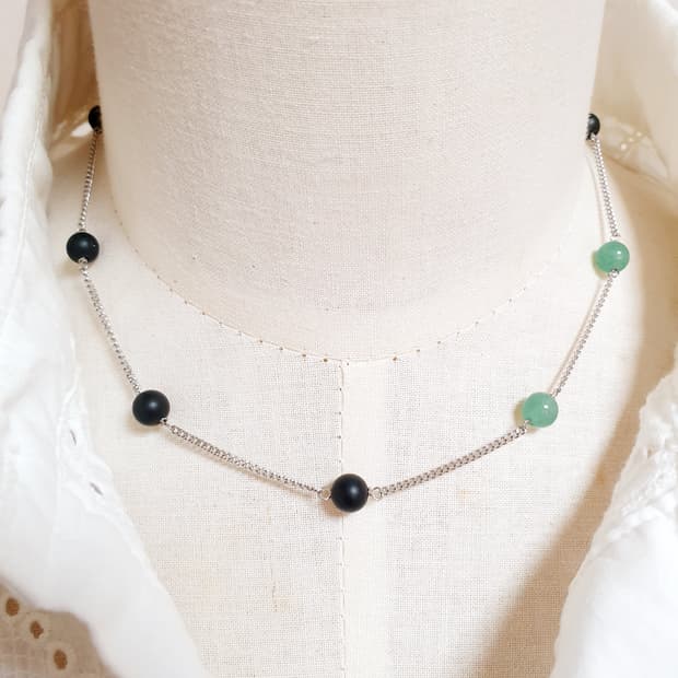 오닉스&그린 아벤츄린 목걸이