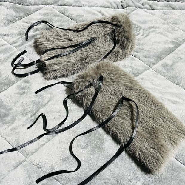 비건 밍크 퍼 종아리 토시 